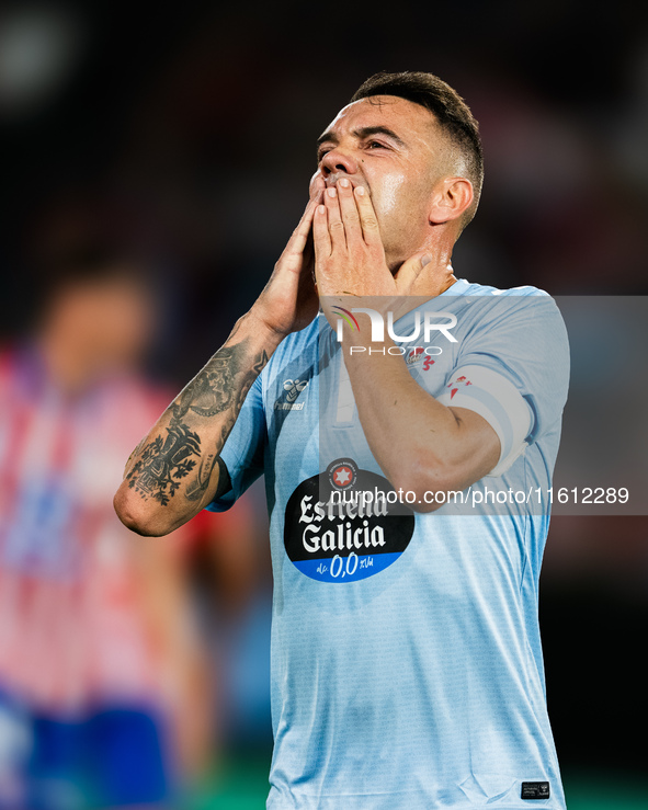 Iago Aspas of RC Celta de Vigo during the LaLIGA EA SPORTS match between RC Celta and Atletico de Madrid in Estadio Abanca Balaidos, in Vigo...