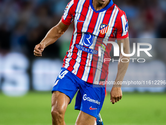 Marcos Llorente of Atletico de Madrid controls the ball during the LaLIGA EA SPORTS match between RC Celta and Atletico de Madrid in Estadio...