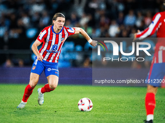 Conor Gallagher of Atletico de Madrid controls the ball during the LaLIGA EA SPORTS match between RC Celta and Atletico de Madrid in Estadio...