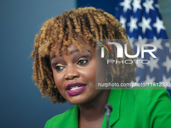 White House Press Secretary Karine Jean-Pierre addresses the press in Washington, D.C., United States, on September 26, 2024 (