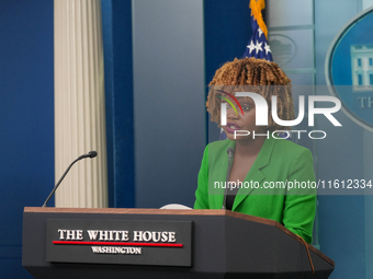 White House Press Secretary Karine Jean-Pierre addresses the press in Washington, D.C., United States, on September 26, 2024 (