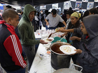 Normalista students accompany the mothers and fathers of the 43 missing Ayotzinapa students in Mexico City, Mexico, on September 26, 2024, a...