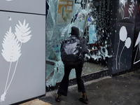 Members of the anarchist Black Bloc carry out direct action while accompanying the mothers and fathers of the 43 disappeared Ayotzinapa stud...