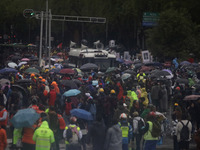 Mothers and fathers of the 43 missing Ayotzinapa students march from the Angel of Independence to the Zocalo in Mexico City, Mexico, on Sept...