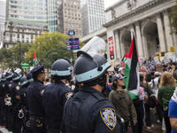 The pro-Palestinian protest in New York City, USA, on September 26, 2024. Hundreds gather for demonstrations against Israeli Prime Minister...