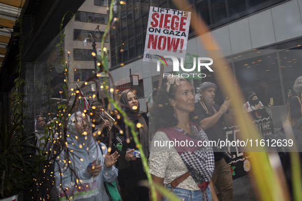 Hundreds gather for a pro-Palestinian protest in New York City, USA, on September 26, 2024, demonstrating against Israeli Prime Minister Ben...