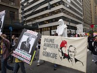 Hundreds gather for a pro-Palestinian protest in New York City, USA, on September 26, 2024, demonstrating against Israeli Prime Minister Ben...