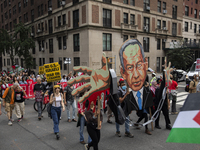 Hundreds gather for a pro-Palestinian protest in New York City, USA, on September 26, 2024, demonstrating against Israeli Prime Minister Ben...