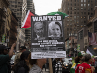 Hundreds gather for a pro-Palestinian protest in New York City, USA, on September 26, 2024, demonstrating against Israeli Prime Minister Ben...