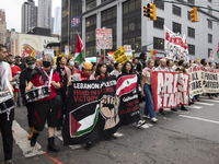 Hundreds gather for a pro-Palestinian protest in New York City, USA, on September 26, 2024, demonstrating against Israeli Prime Minister Ben...