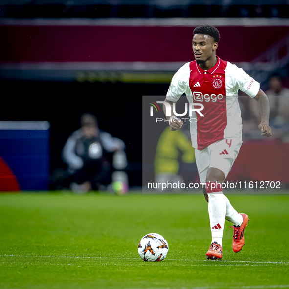 AFC Ajax Amsterdam defender Jorrel Hato during the match between Ajax and Besiktas at the Johan Cruijff ArenA for the UEFA Europa League - L...