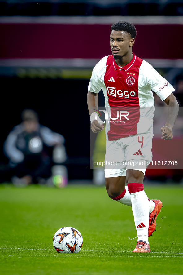 AFC Ajax Amsterdam defender Jorrel Hato during the match between Ajax and Besiktas at the Johan Cruijff ArenA for the UEFA Europa League - L...