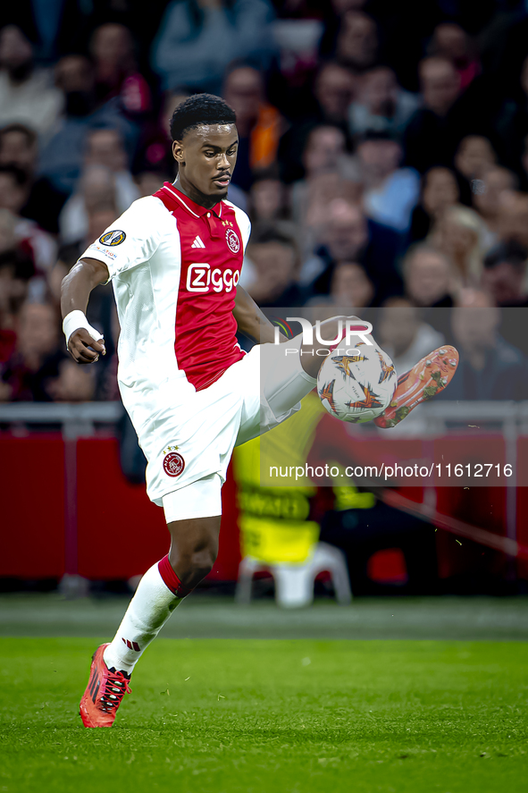 AFC Ajax Amsterdam defender Jorrel Hato during the match between Ajax and Besiktas at the Johan Cruijff ArenA for the UEFA Europa League - L...