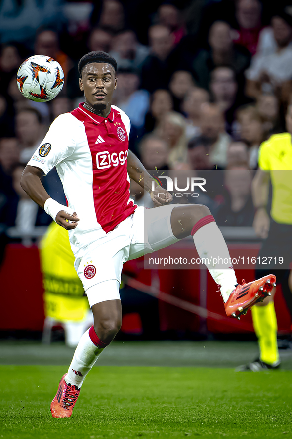 AFC Ajax Amsterdam defender Jorrel Hato during the match between Ajax and Besiktas at the Johan Cruijff ArenA for the UEFA Europa League - L...