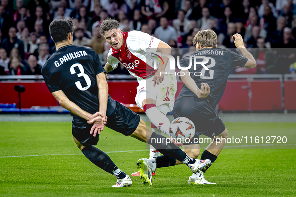 AFC Ajax Amsterdam forward Mika Godts during the match between Ajax and Besiktas at the Johan Cruijff ArenA for the UEFA Europa League - Lea...