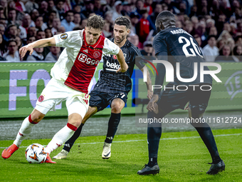 AFC Ajax Amsterdam forward Mika Godts and Besiktas JK forward Rafa Silva during the match Ajax vs. Besiktas at the Johan Cruijff ArenA for t...