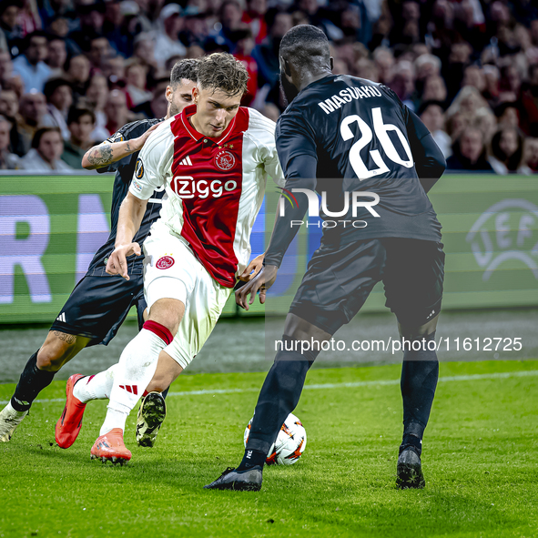 During the match between Ajax and Besiktas at the Johan Cruijff ArenA for the UEFA Europa League - League phase - Matchday 1 season 2024-202...