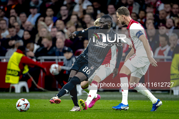 Besiktas JK defender Arthur Masuaku plays during the match between Ajax and Besiktas at the Johan Cruijff ArenA for the UEFA Europa League -...