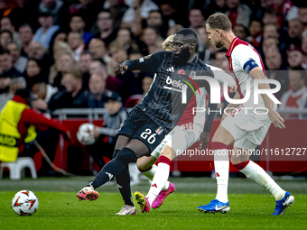 Besiktas JK defender Arthur Masuaku plays during the match between Ajax and Besiktas at the Johan Cruijff ArenA for the UEFA Europa League -...