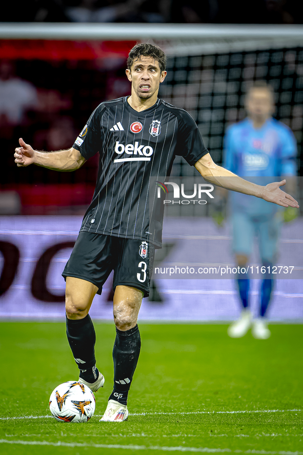 Besiktas JK defender Gabriel during the match between Ajax and Besiktas at the Johan Cruijff ArenA for the UEFA Europa League - League phase...