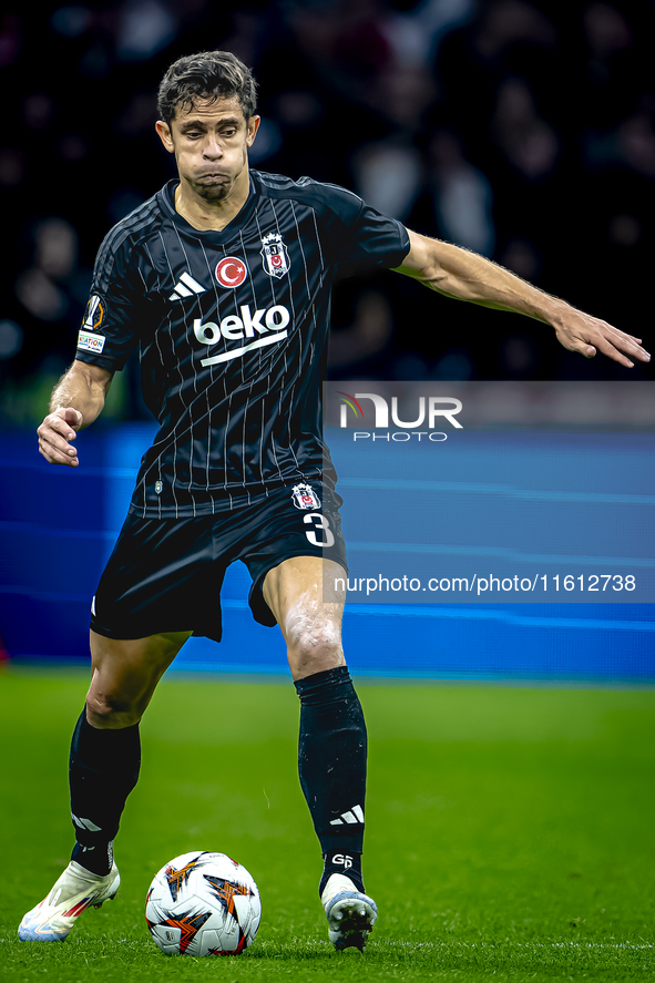 Besiktas JK defender Gabriel during the match between Ajax and Besiktas at the Johan Cruijff ArenA for the UEFA Europa League - League phase...