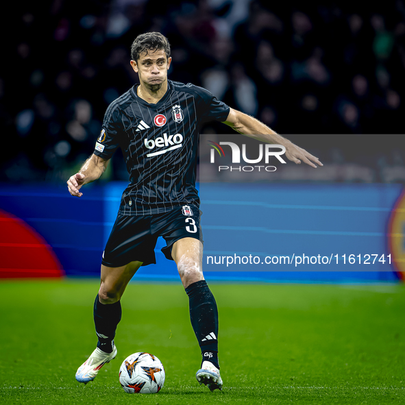 Besiktas JK defender Gabriel during the match between Ajax and Besiktas at the Johan Cruijff ArenA for the UEFA Europa League - League phase...