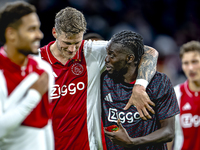 AFC Ajax Amsterdam forward Wout Weghorst and AFC Ajax Amsterdam forward Bertrand Traore during the match Ajax vs. Besiktas at the Johan Crui...