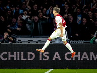 AFC Ajax Amsterdam forward Mika Godts scores the 2-0 goal and celebrates during the match between Ajax and Besiktas at the Johan Cruijff Are...