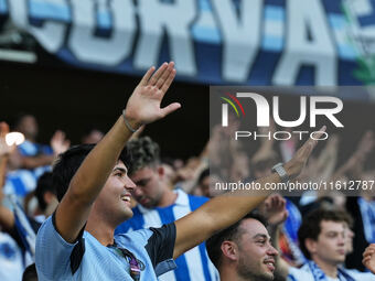 Espanyol fans cheer for their team during the La Liga EA SPORTS match against Villarreal at Stage Front Stadium, on September 26, 2024 (