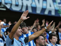 Espanyol fans cheer for their team during the La Liga EA SPORTS match against Villarreal at Stage Front Stadium, on September 26, 2024 (