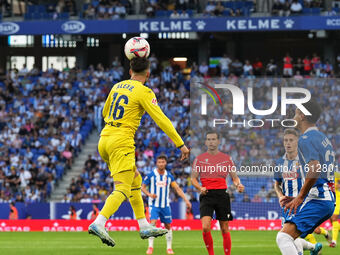 Alex Baena of Villarreal during the La Liga EA SPORTS match against Espanyol at Stage Front Stadium in Villarreal, Spain, on September 26, 2...