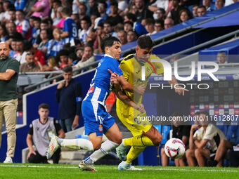 Sergi Cardona of Villarreal during the La Liga EA SPORTS match against Espanyol at Stage Front Stadium in Villarreal, Spain, on September 26...