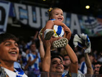 Espanyol fans cheer for their team during the La Liga EA SPORTS match against Villarreal at Stage Front Stadium, on September 26, 2024 (