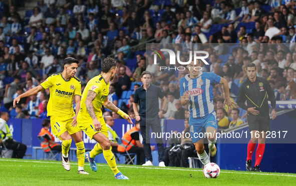 Brian Olivan of Espanyol during the La Liga EA SPORTS match against Villarreal at Stage Front Stadium in Villarreal, Spain, on September 26,...