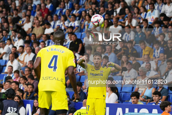 Kiko Femenia of Villarreal during the La Liga EA SPORTS match against Espanyol at Stage Front Stadium in Villarreal, Spain, on September 26,...