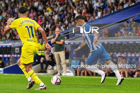 Naci Unuvar of Espanyol during the La Liga EA SPORTS match against Villarreal at Stage Front Stadium in Villarreal, Spain, on September 26,...