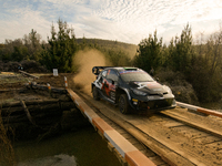 Driver Elfyn Evans and co-driver Scott Martin of the team Toyota Gazoo Racing WRT, Toyota GR Yaris Rally1 Hybrid, face shakedown during FIA...