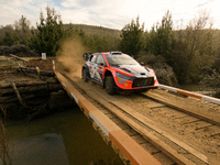 Driver Esapekka Lappi and co-driver Janne Ferm of the Hyundai Shell Mobis World Rally Team, in a Hyundai i20 N Rally1 Hybrid, participate in...