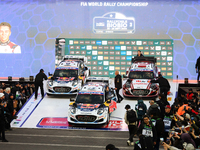 Driver Adrien Fourmaux and co-driver Alexandre Coria, driver Martins Sesks and co-driver Renars Francis, and driver Gregoire Munster and co-...