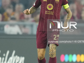 Gianluca Mancini centre-back of Roma and Italy during the UEFA Europa League 2024/25 League Phase MD1 match between AS Roma and Athletic Clu...