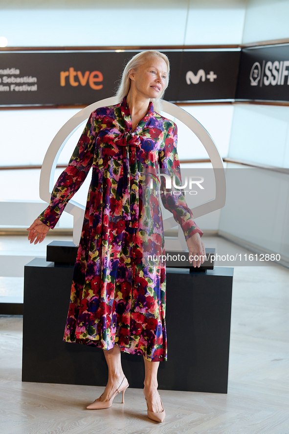 Pamela Anderson attends the photocall for ''The Last Showgirl'' during the 72nd San Sebastian International Film Festival in San Sebastian,...