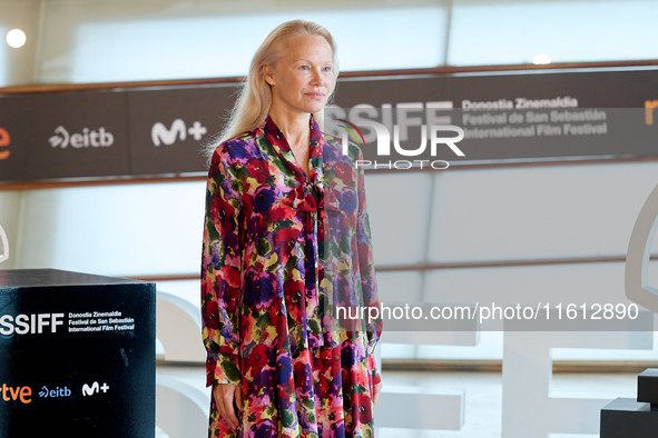 Pamela Anderson attends the photocall for ''The Last Showgirl'' during the 72nd San Sebastian International Film Festival in San Sebastian,...