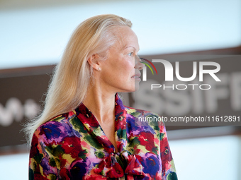 Pamela Anderson attends the photocall for ''The Last Showgirl'' during the 72nd San Sebastian International Film Festival in San Sebastian,...