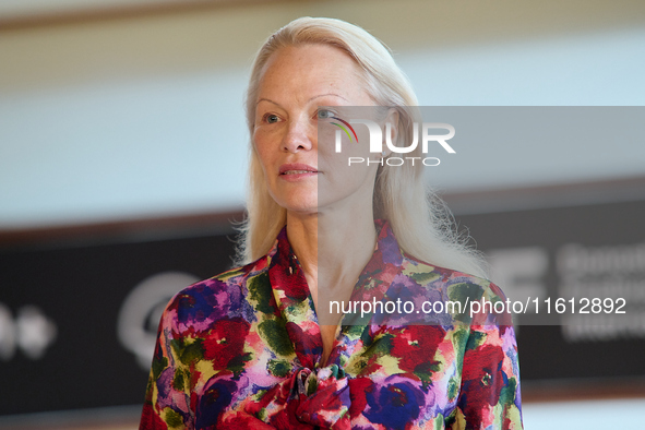 Pamela Anderson attends the photocall for ''The Last Showgirl'' during the 72nd San Sebastian International Film Festival in San Sebastian,...