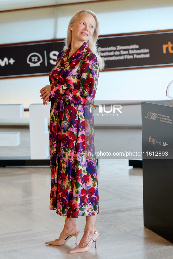 Pamela Anderson attends the photocall for ''The Last Showgirl'' during the 72nd San Sebastian International Film Festival in San Sebastian,...