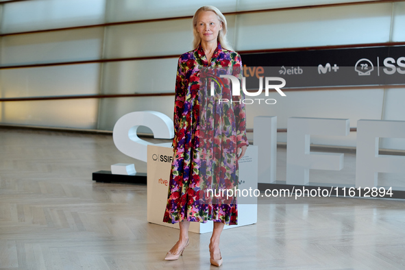 Pamela Anderson attends the photocall for ''The Last Showgirl'' during the 72nd San Sebastian International Film Festival in San Sebastian,...