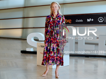 Pamela Anderson attends the photocall for ''The Last Showgirl'' during the 72nd San Sebastian International Film Festival in San Sebastian,...