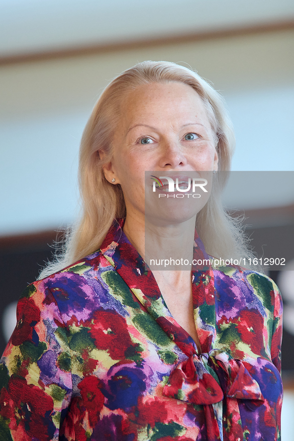 Pamela Anderson attends the photocall for ''The Last Showgirl'' during the 72nd San Sebastian International Film Festival in San Sebastian,...