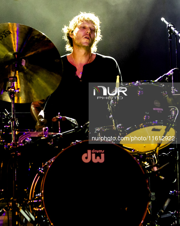 Chris Cester of Jet performs live in concert at Alcatraz in Milano, Italy, on September 26, 2024 