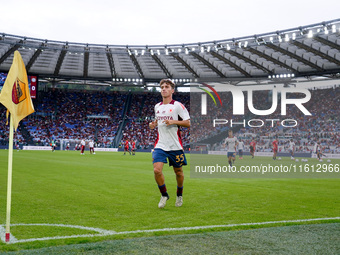 Tommaso Baldanzi of AS Roma looks on during the Serie A Enilive match between AS Roma and Udinese Calcio at Stadio Olimpico on September 22,...